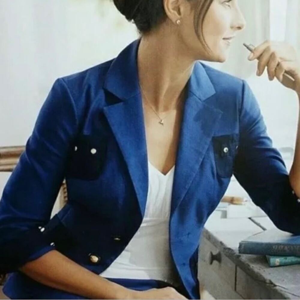 Cabi Women’s Resort Canvas 2 Button Classic Blazer Jacket Style #900 Size 6